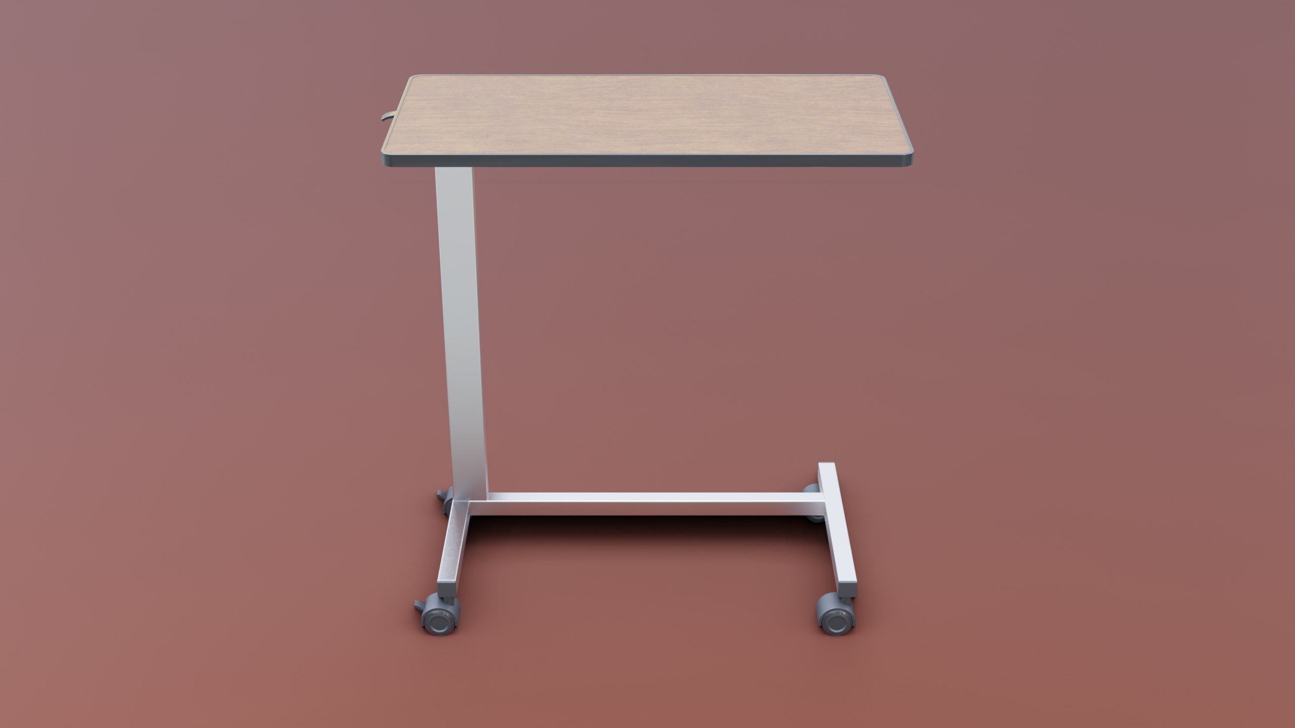 Medical Overbed Table 2 3D model_2