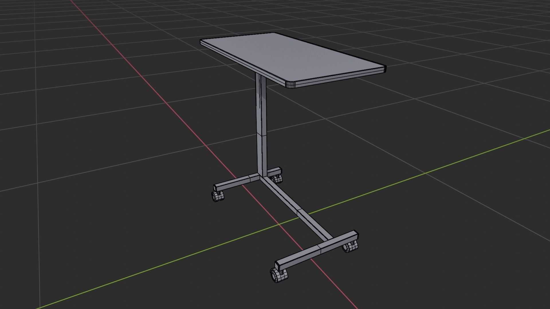 Medical Overbed Table 2 3D model_20