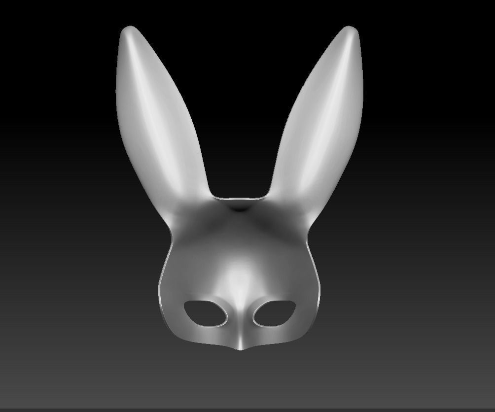 Detailed Bunny Mask  3D print model_4