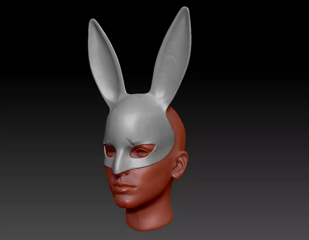 Detailed Bunny Mask  3D print model_0