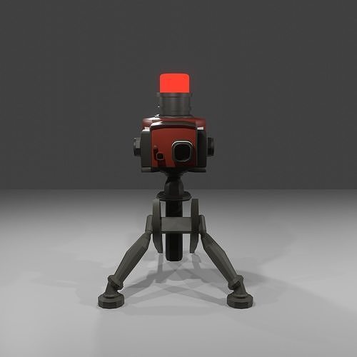 TeamFortress 2 Engineer Turrets 2 colors Sentry Gun Low-poly 3D model