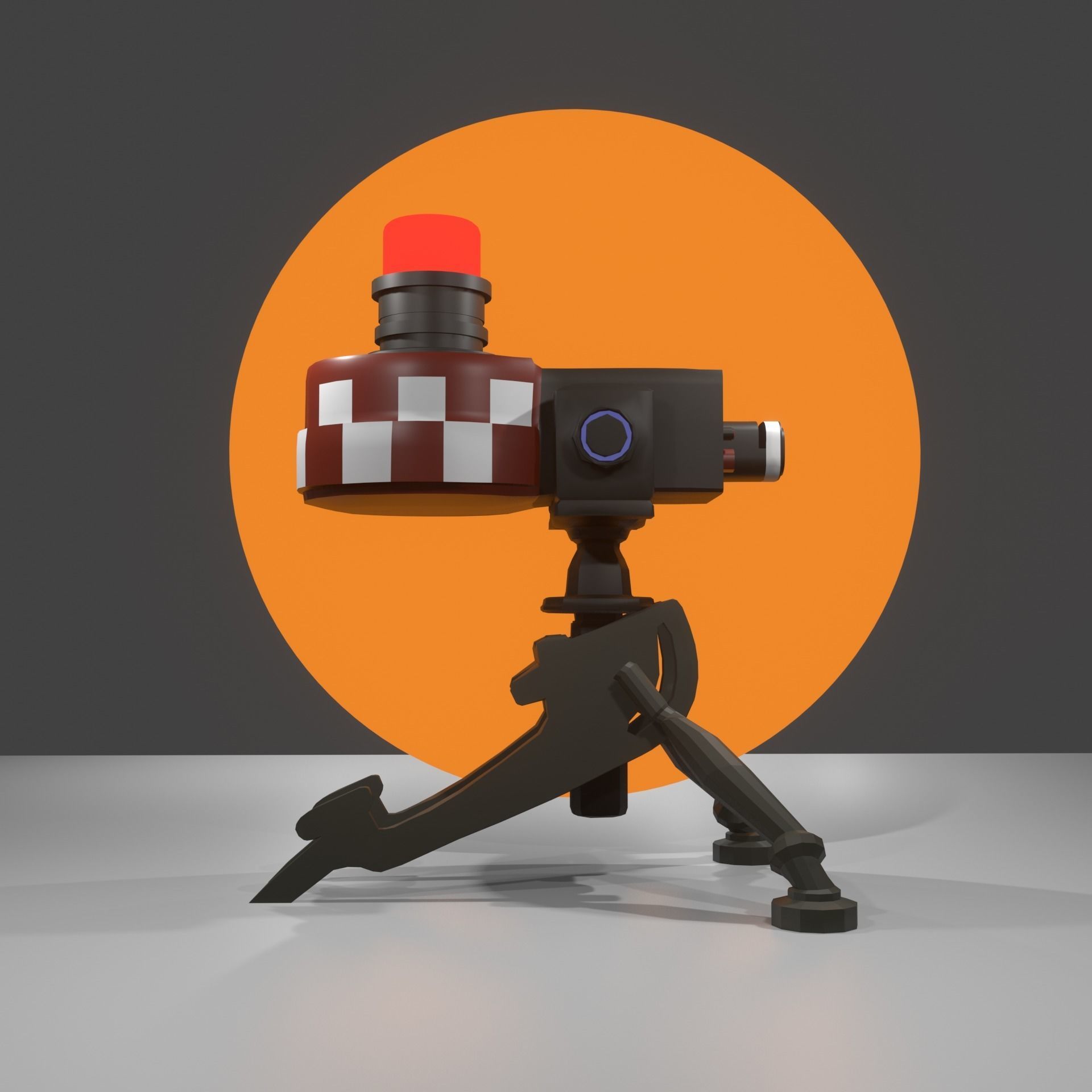 TeamFortress 2 Engineer Turrets 2 colors Sentry Gun Low-poly 3D model_5