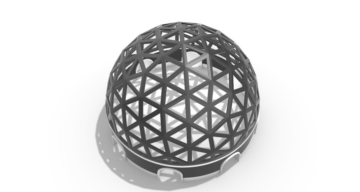 Geodesic Dome Pavilion with Openings Stand Alone Structure V1 3D model_42