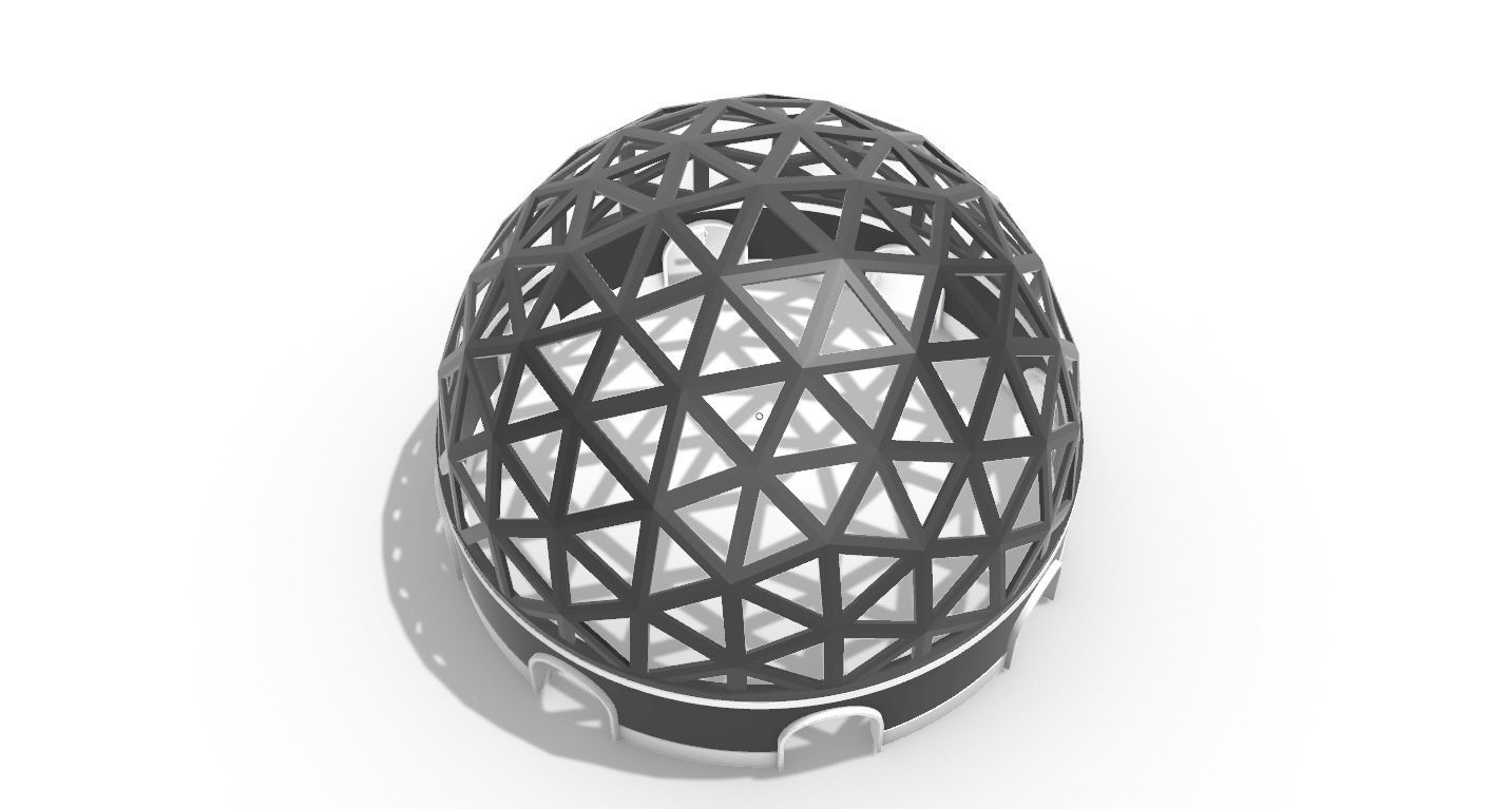Geodesic Dome Pavilion with Openings Stand Alone Structure V1 3D model_60