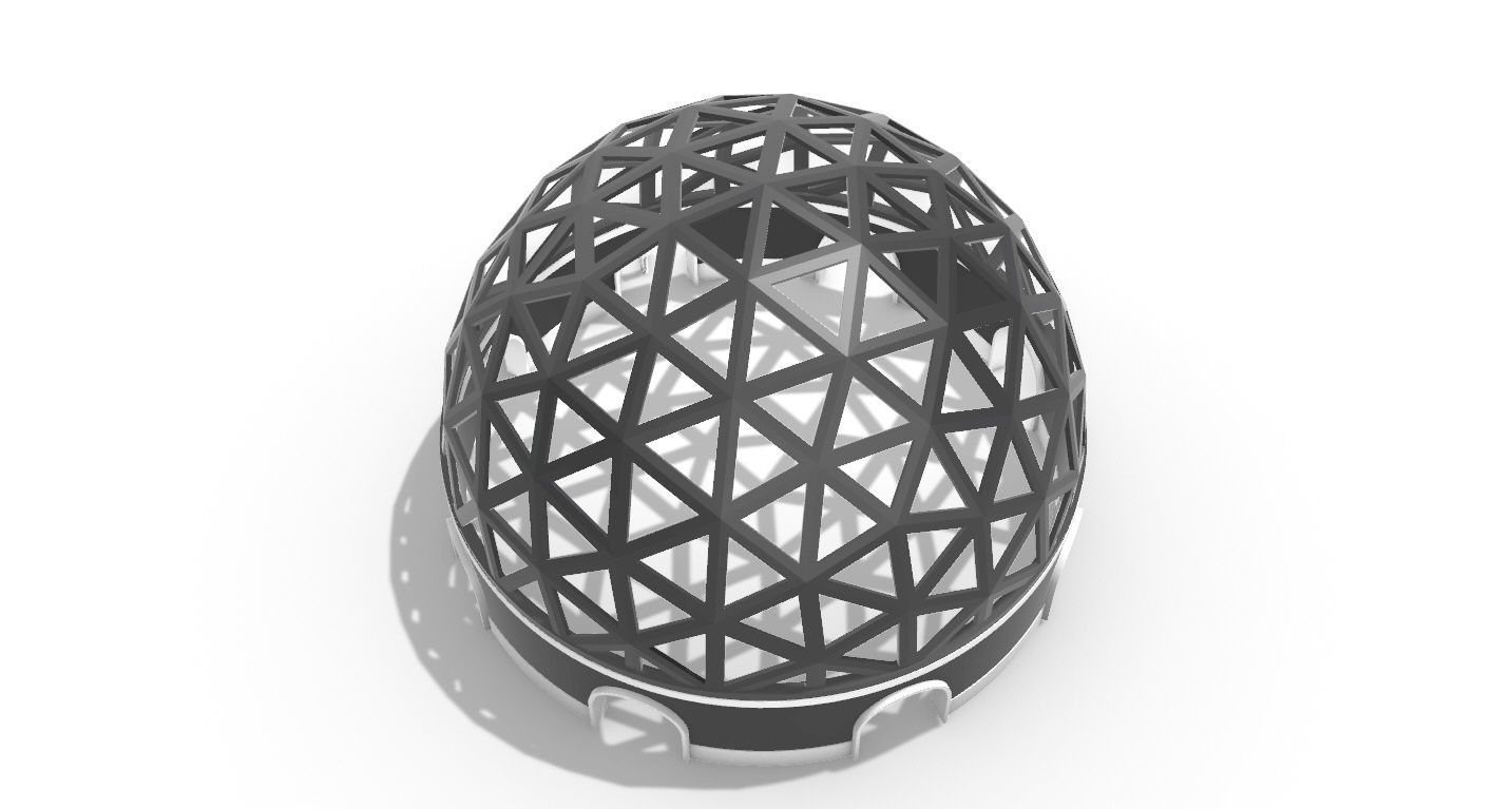 Geodesic Dome Pavilion with Openings Stand Alone Structure V1 3D model_49