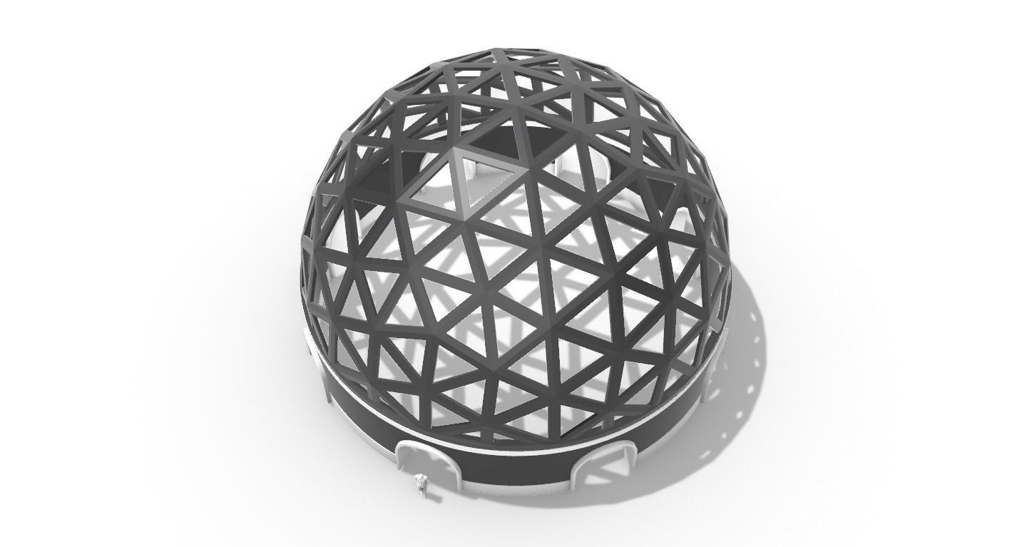Geodesic Dome Pavilion with Openings Stand Alone Structure V1 3D model_31