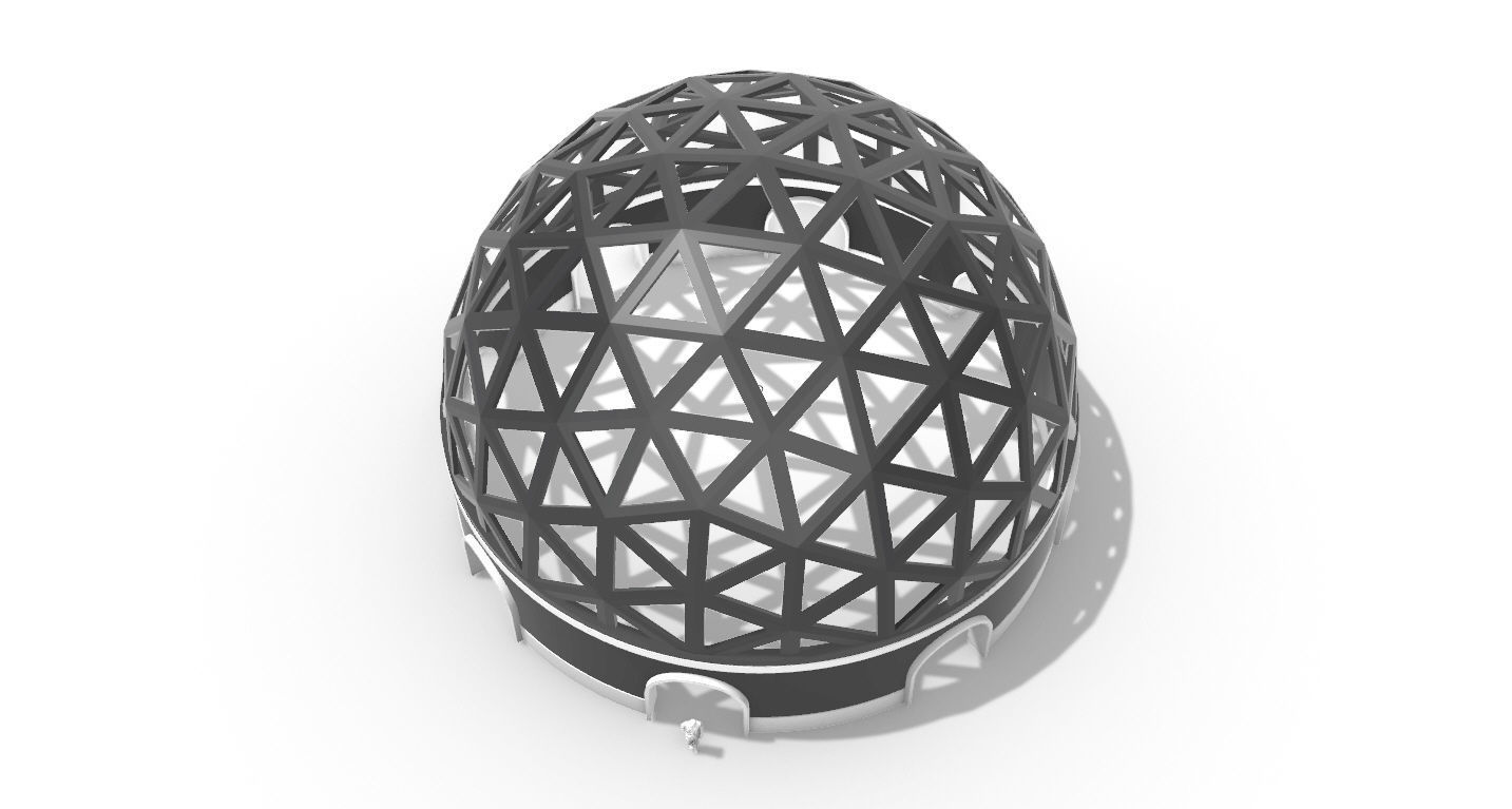 Geodesic Dome Pavilion with Openings Stand Alone Structure V1 3D model_30