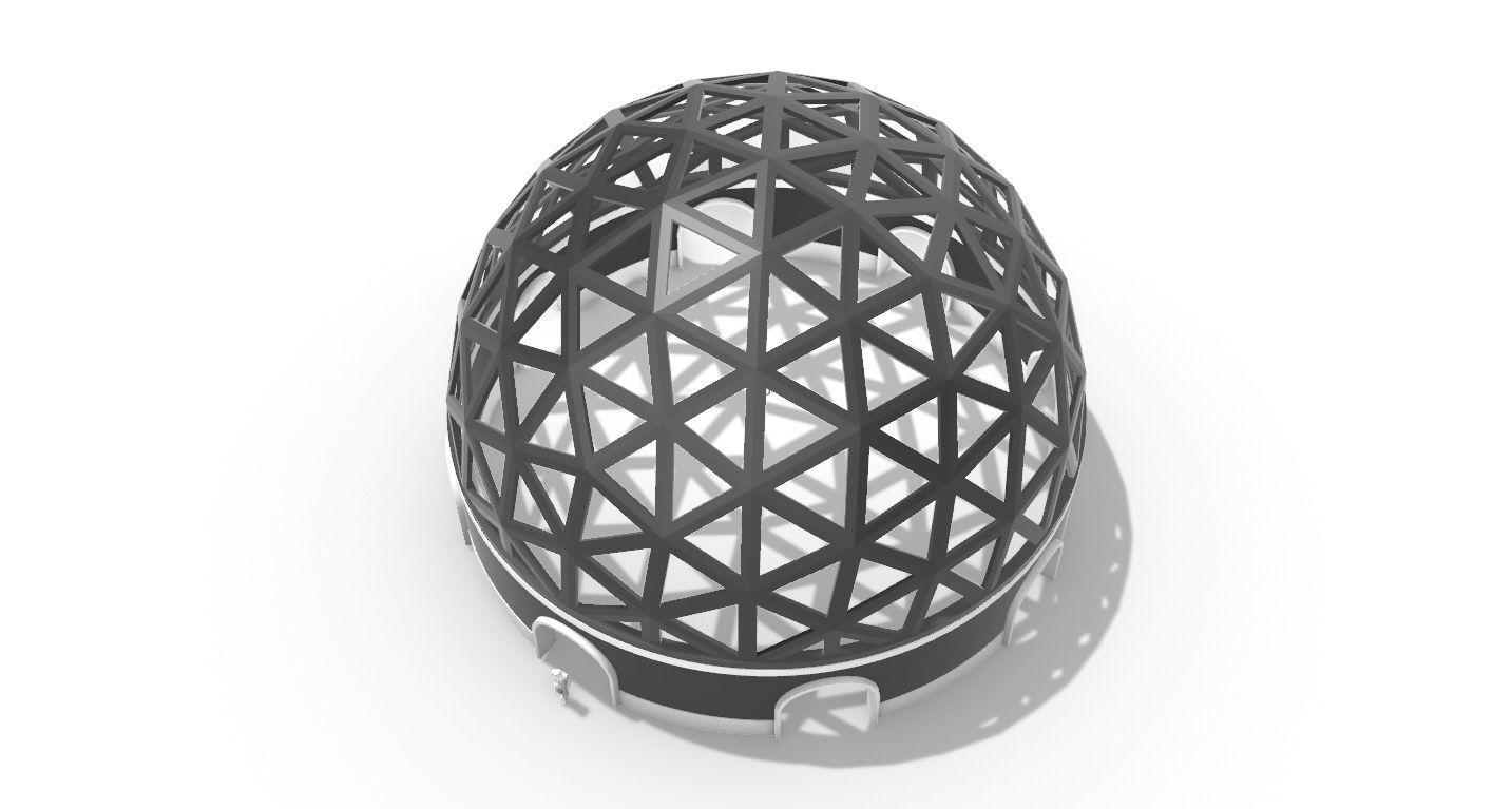 Geodesic Dome Pavilion with Openings Stand Alone Structure V1 3D model_32