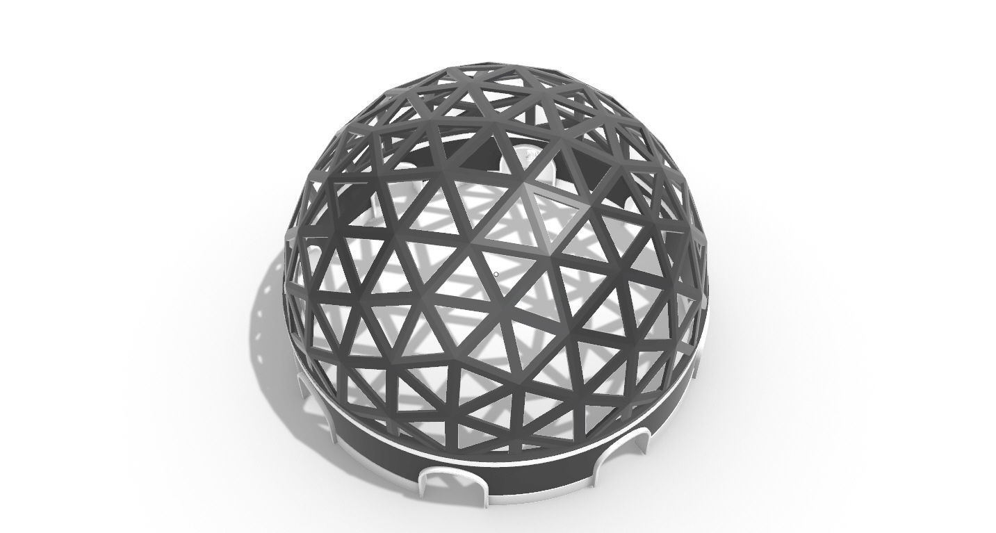 Geodesic Dome Pavilion with Openings Stand Alone Structure V1 3D model_61