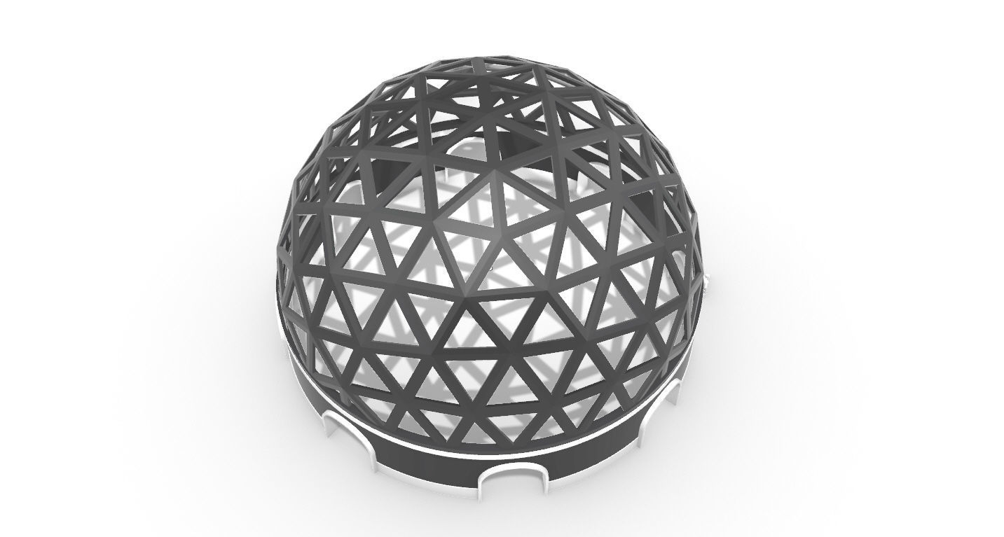 Geodesic Dome Pavilion with Openings Stand Alone Structure V1 3D model_68