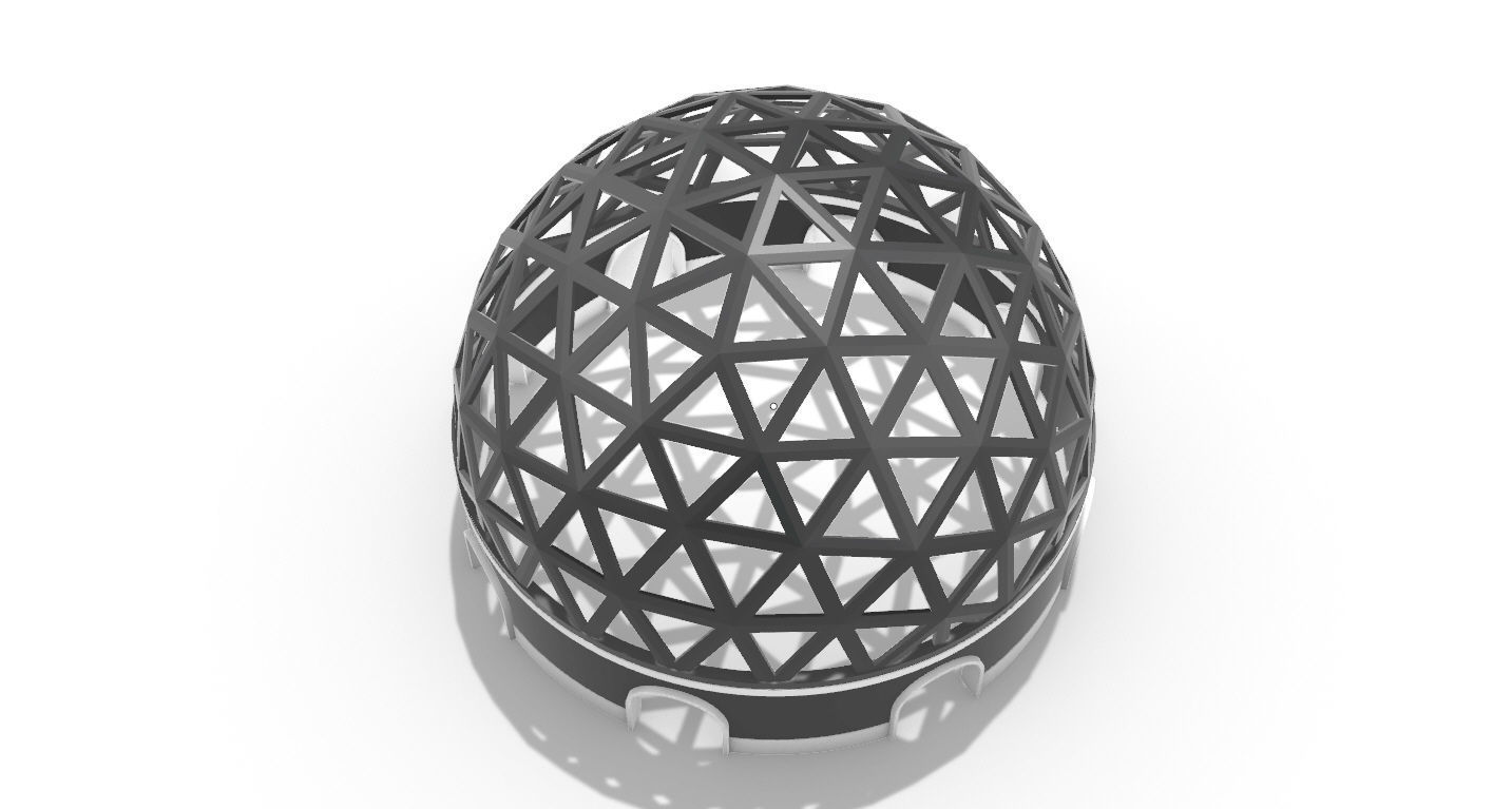Geodesic Dome Pavilion with Openings Stand Alone Structure V1 3D model_38
