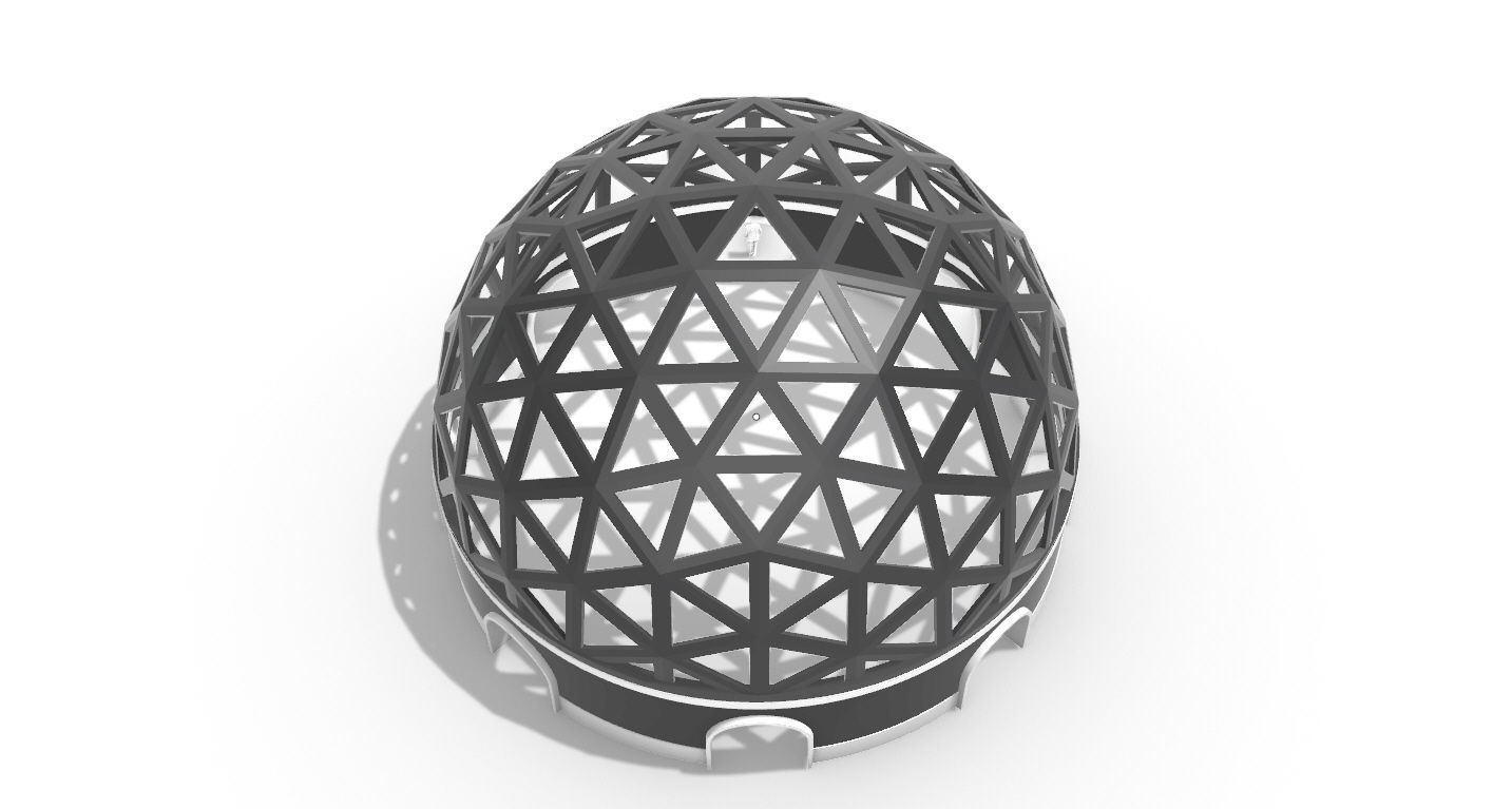 Geodesic Dome Pavilion with Openings Stand Alone Structure V1 3D model_56