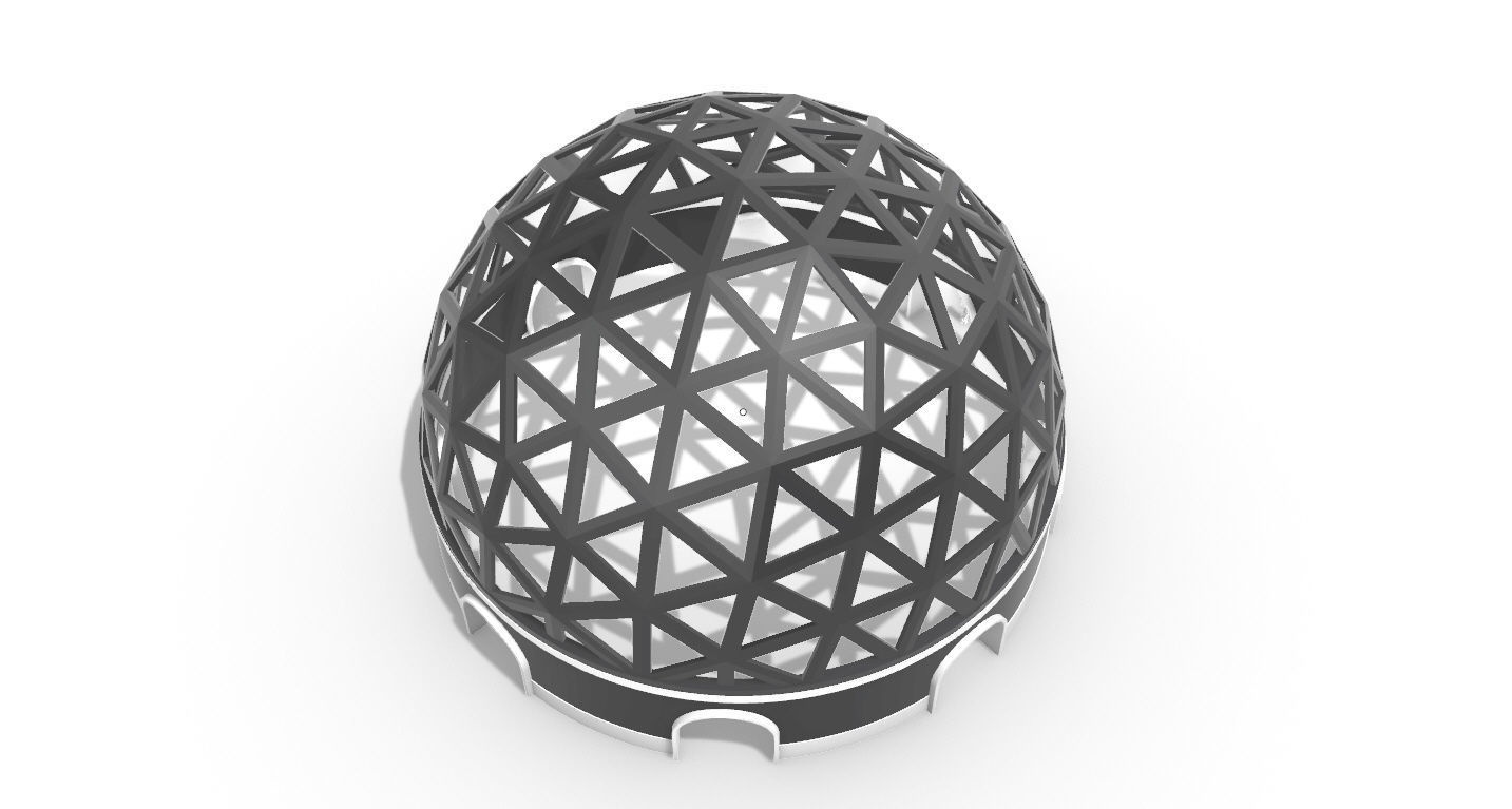 Geodesic Dome Pavilion with Openings Stand Alone Structure V1 3D model_64