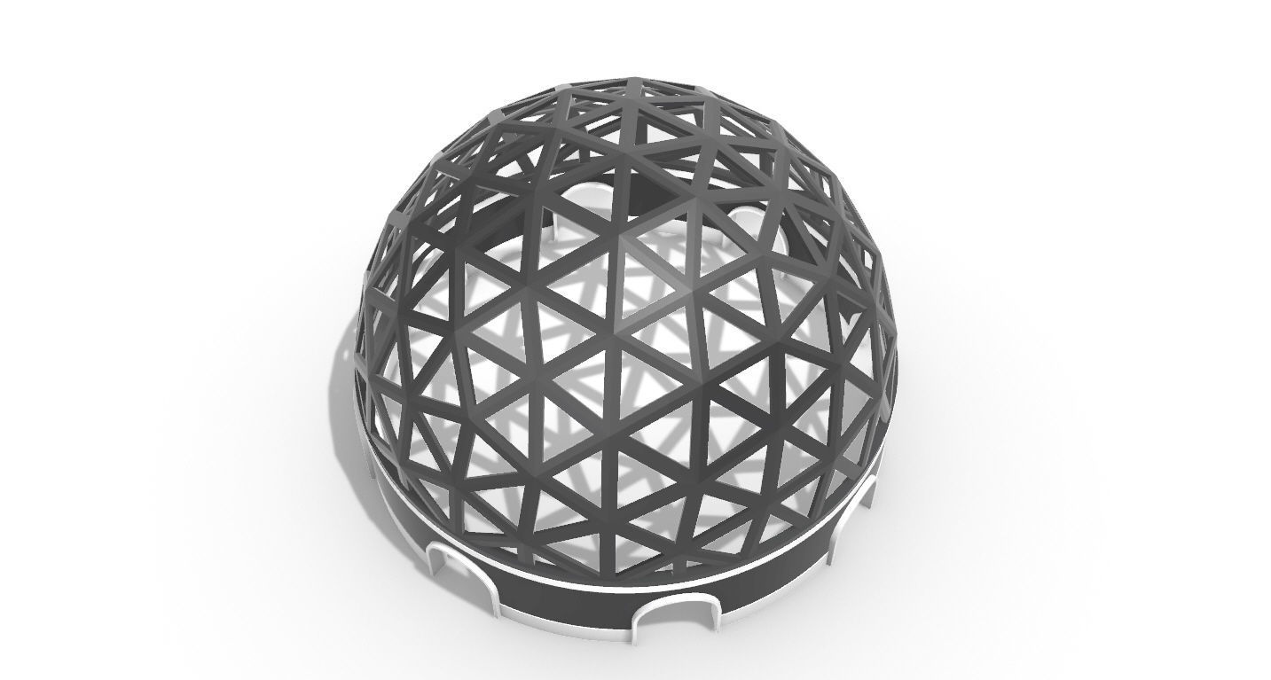 Geodesic Dome Pavilion with Openings Stand Alone Structure V1 3D model_63