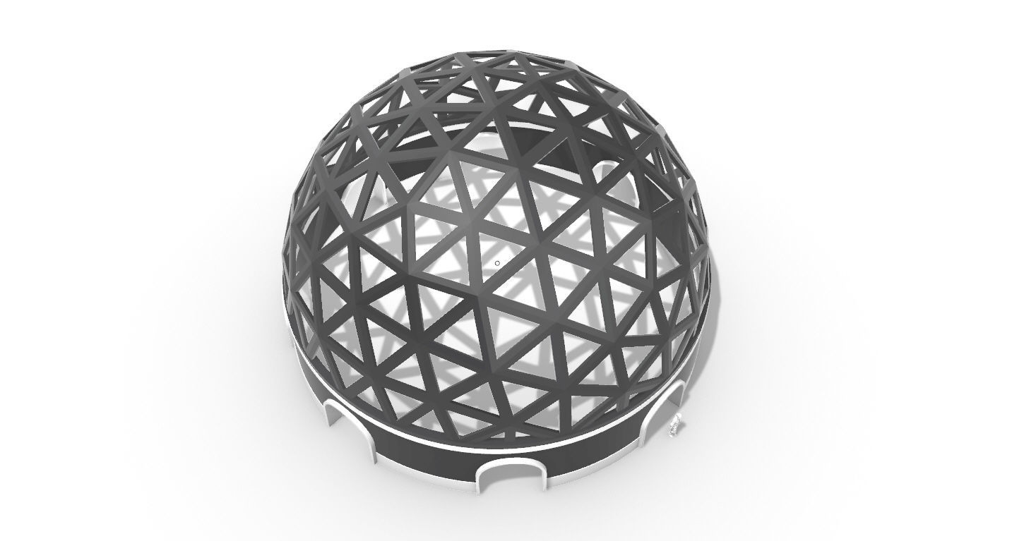 Geodesic Dome Pavilion with Openings Stand Alone Structure V1 3D model_72