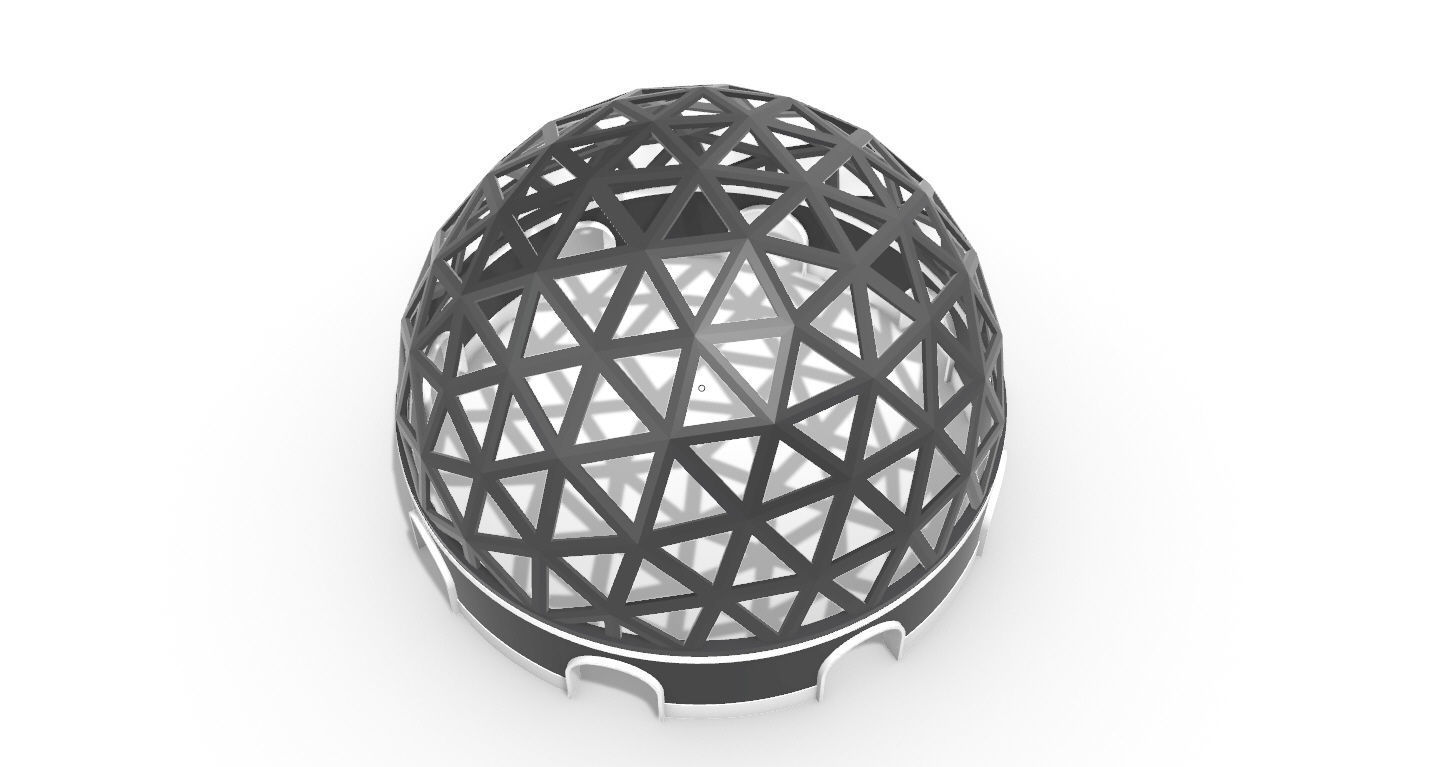 Geodesic Dome Pavilion with Openings Stand Alone Structure V1 3D model_65
