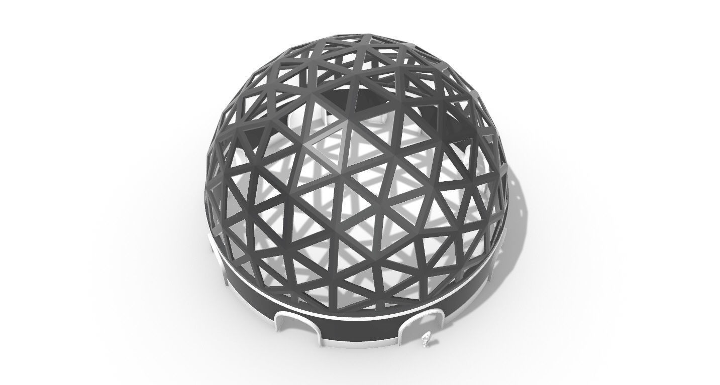Geodesic Dome Pavilion with Openings Stand Alone Structure V1 3D model_74