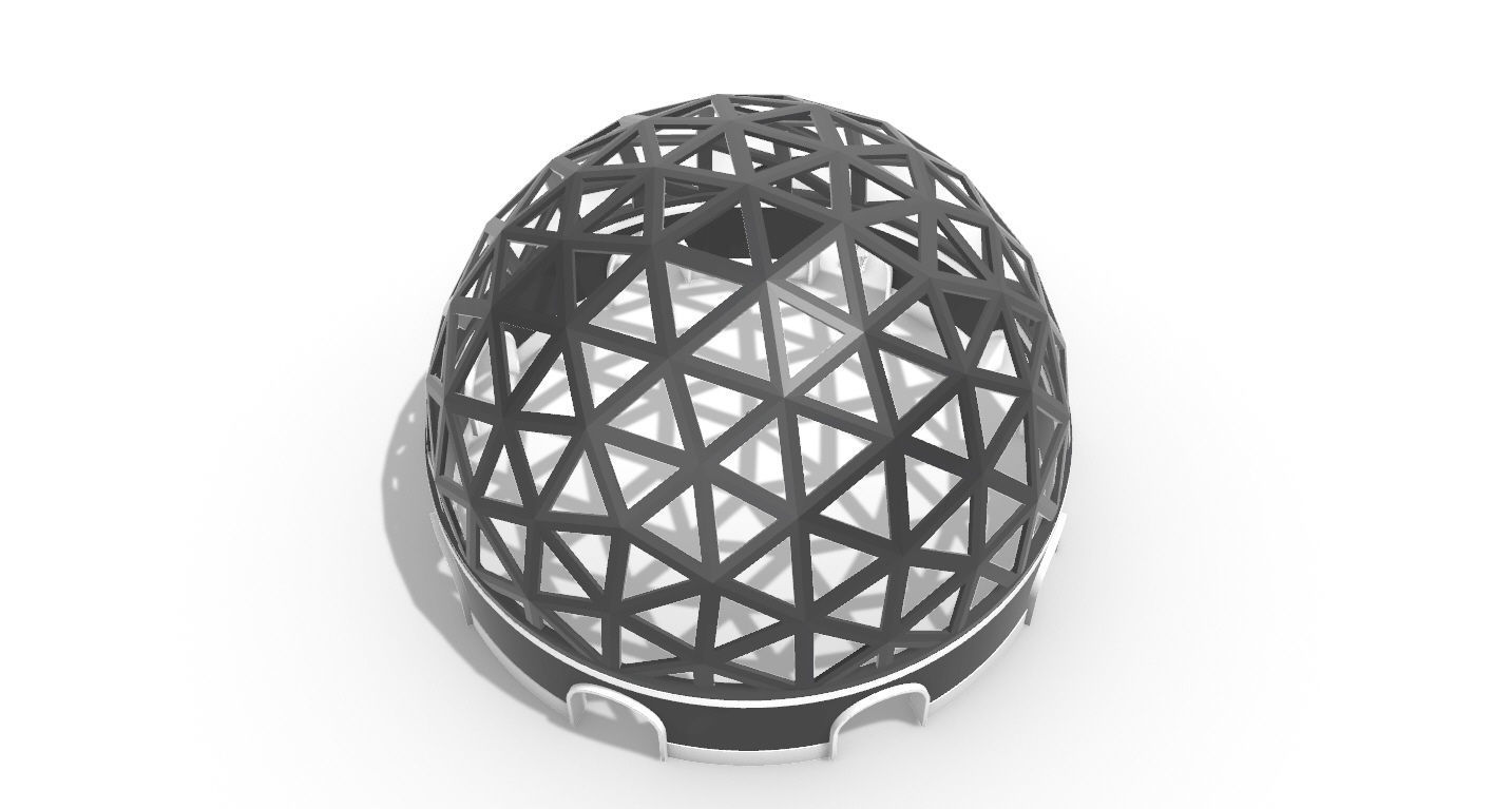 Geodesic Dome Pavilion with Openings Stand Alone Structure V1 3D model_62