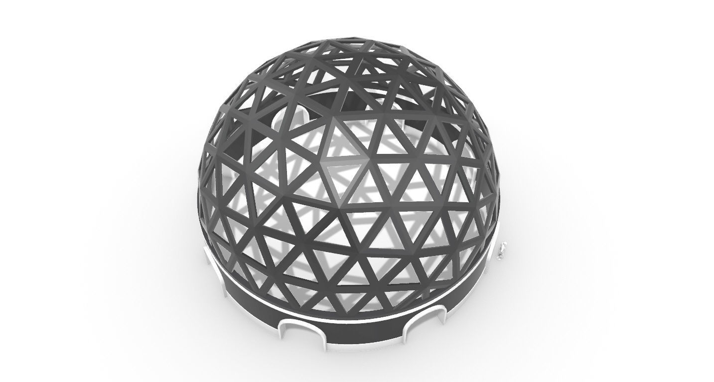 Geodesic Dome Pavilion with Openings Stand Alone Structure V1 3D model_69