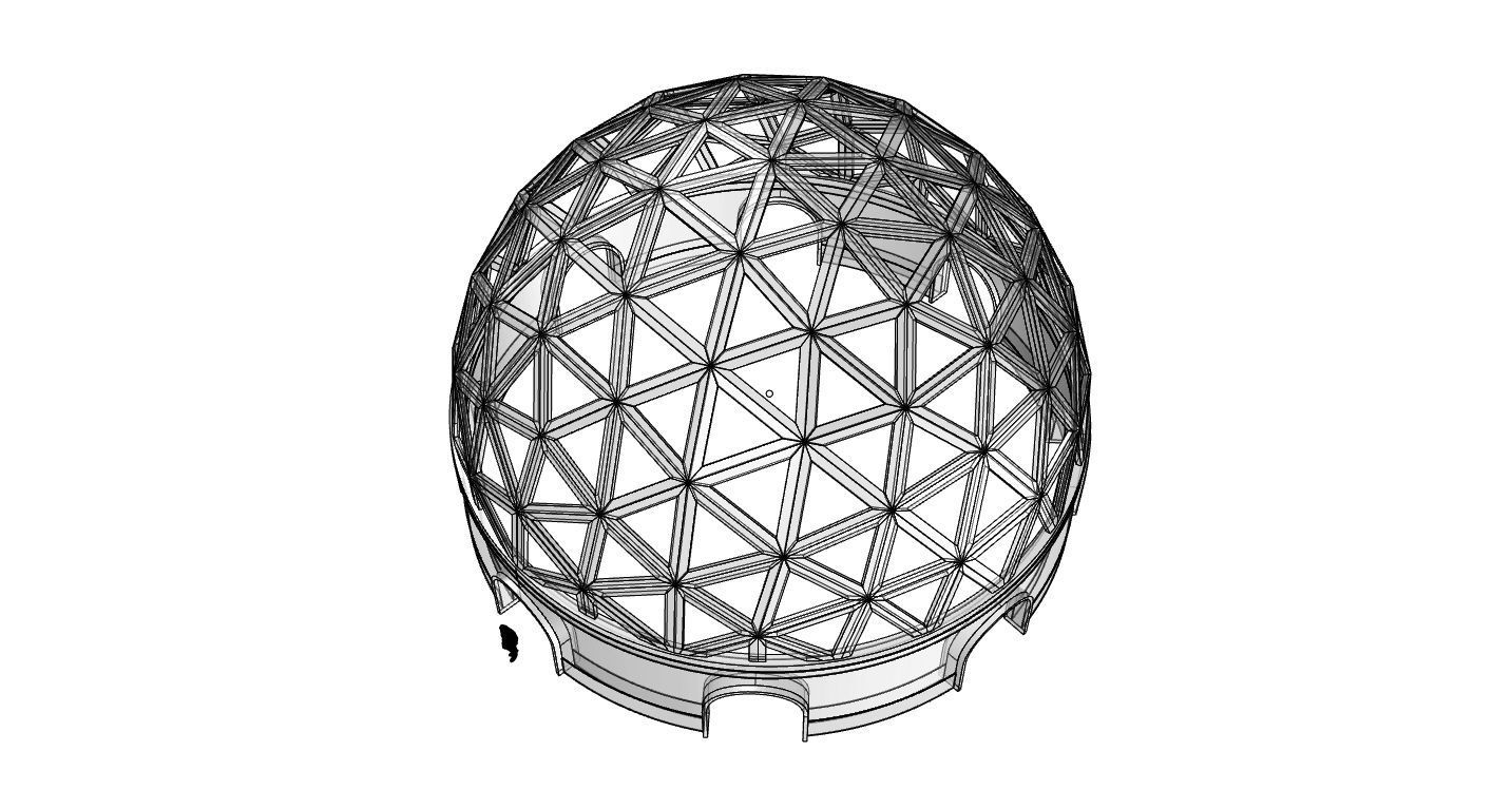 Geodesic Dome Pavilion with Openings Stand Alone Structure V1 3D model_80