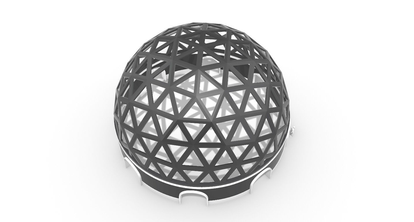 Geodesic Dome Pavilion with Openings Stand Alone Structure V1 3D model_70