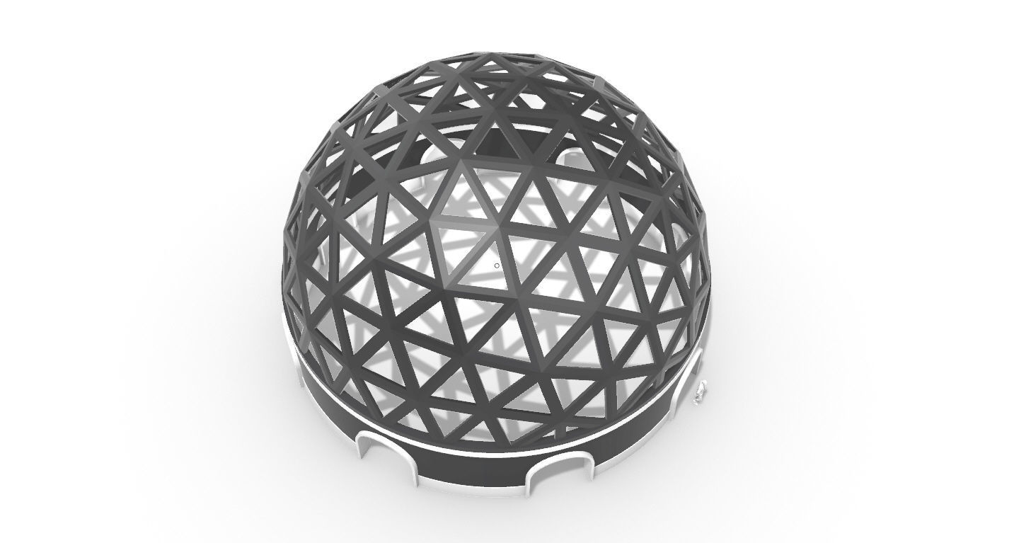 Geodesic Dome Pavilion with Openings Stand Alone Structure V1 3D model_71