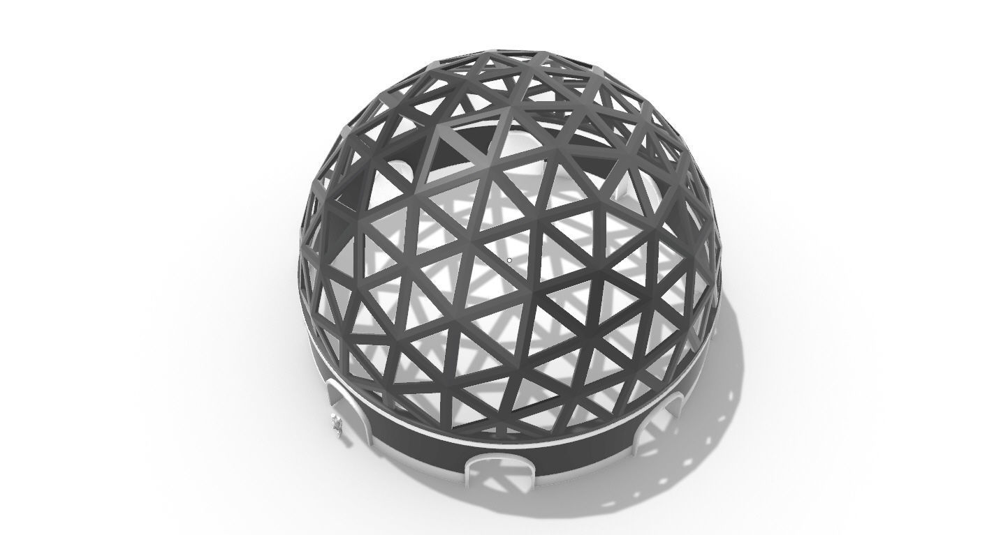 Geodesic Dome Pavilion with Openings Stand Alone Structure V1 3D model_36