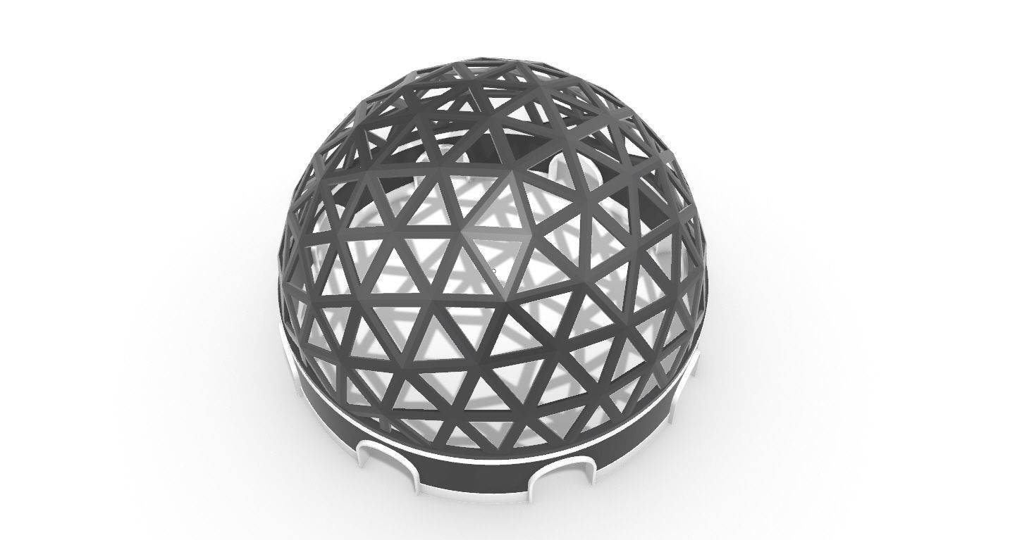 Geodesic Dome Pavilion with Openings Stand Alone Structure V1 3D model_66