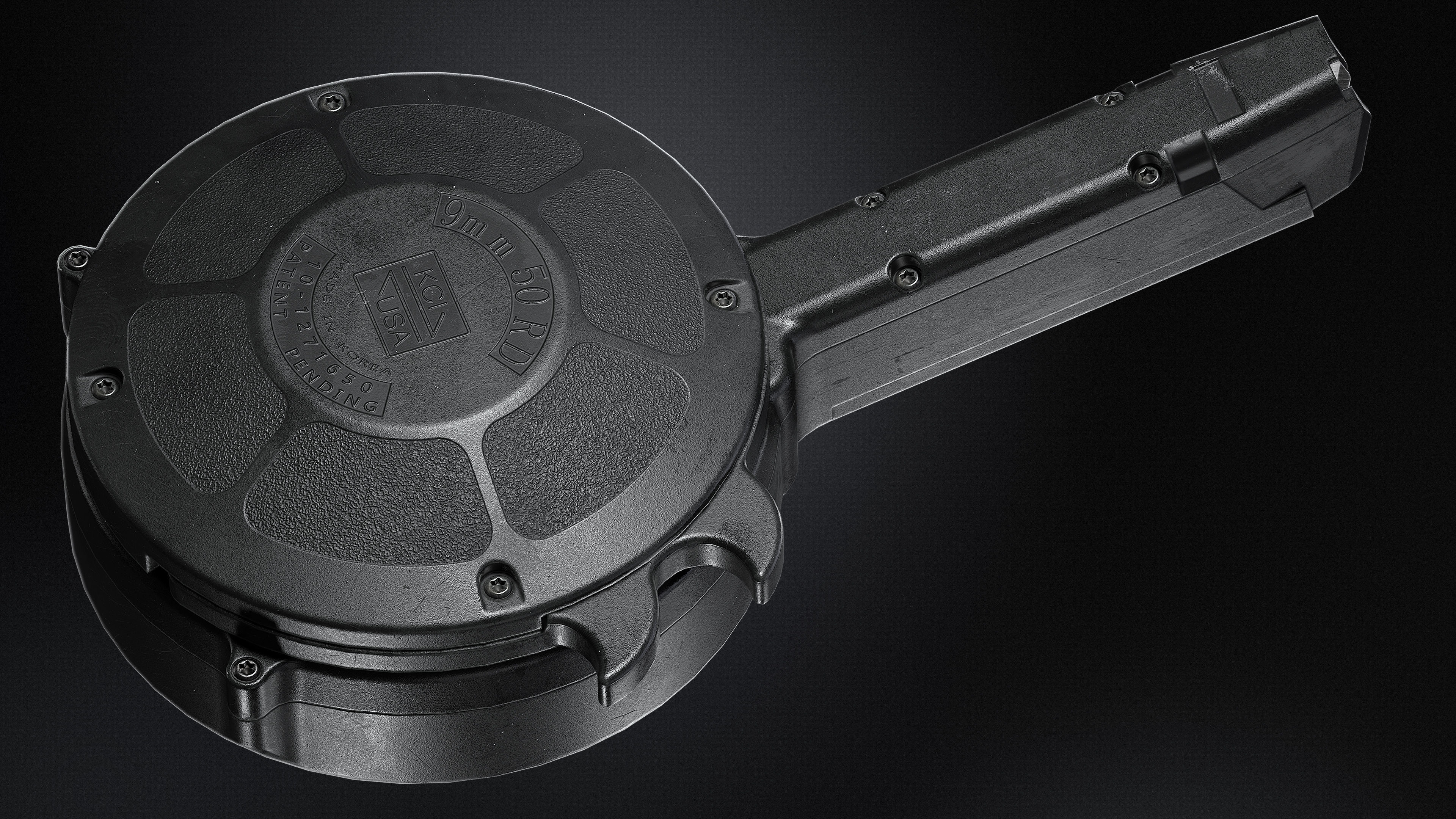 KCI 50-Round Drum Magazine 9mm Low-poly 3D model_5