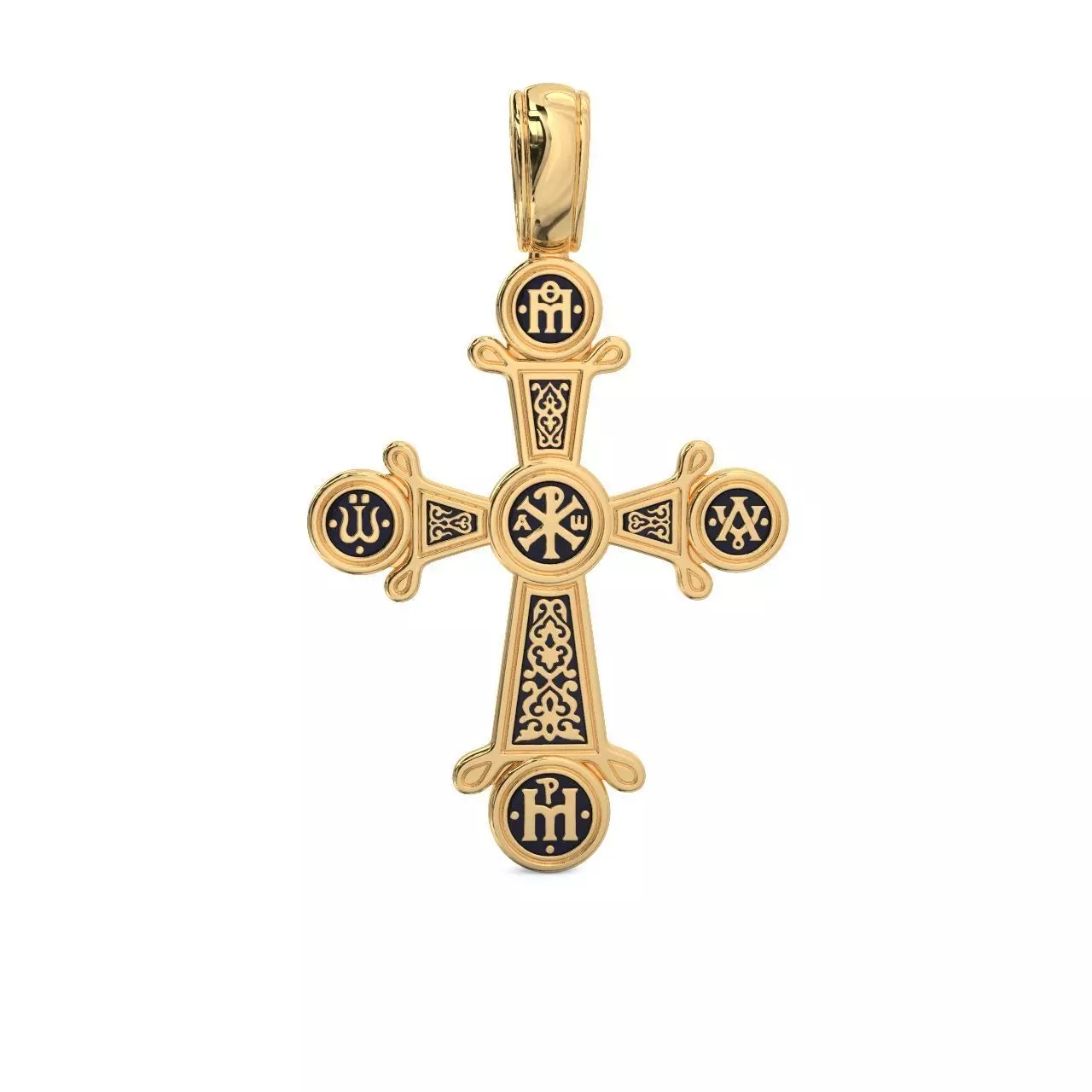 Gold Cross Chrism 3D print model_0