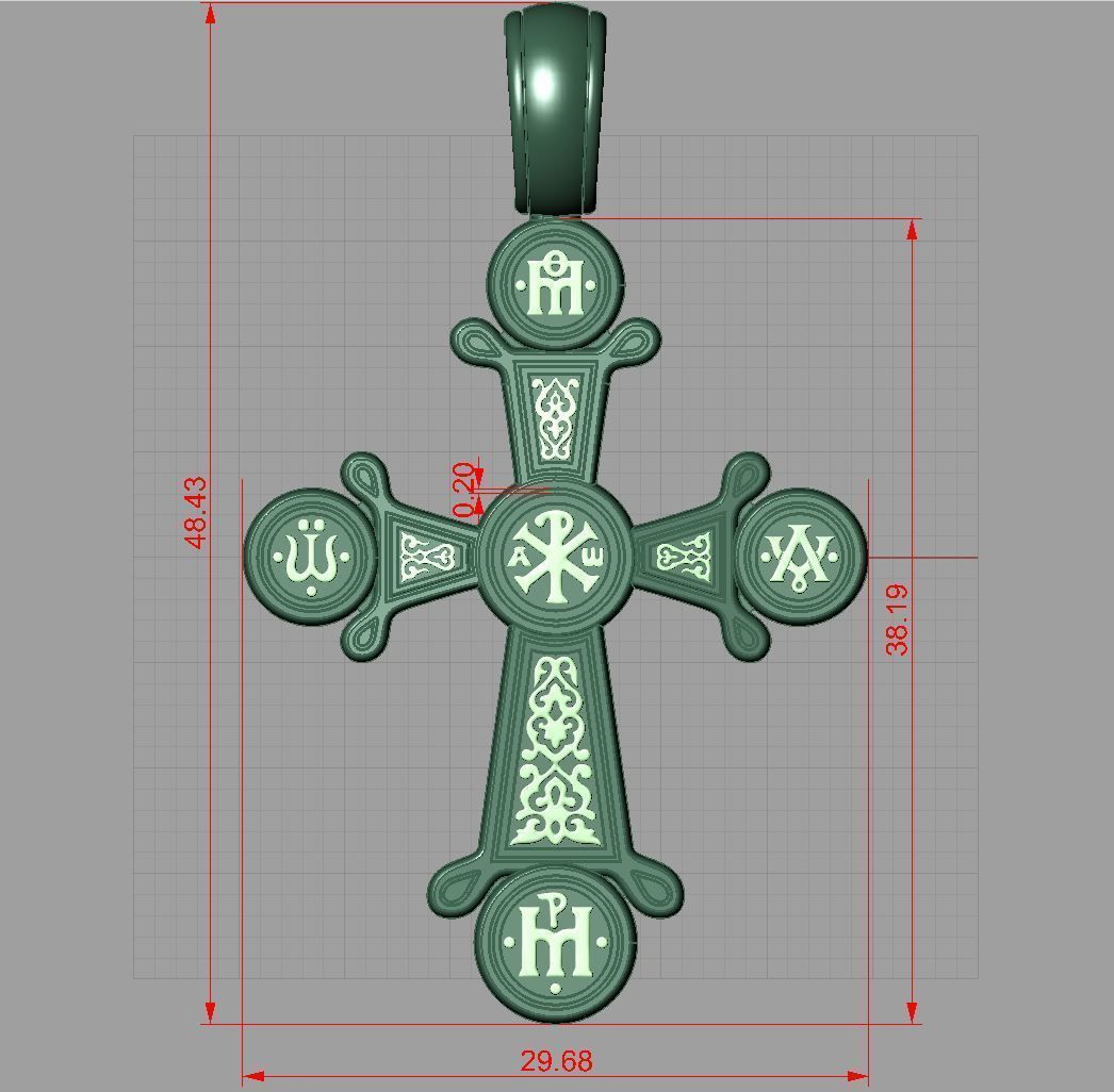 Gold Cross Chrism 3D print model_4