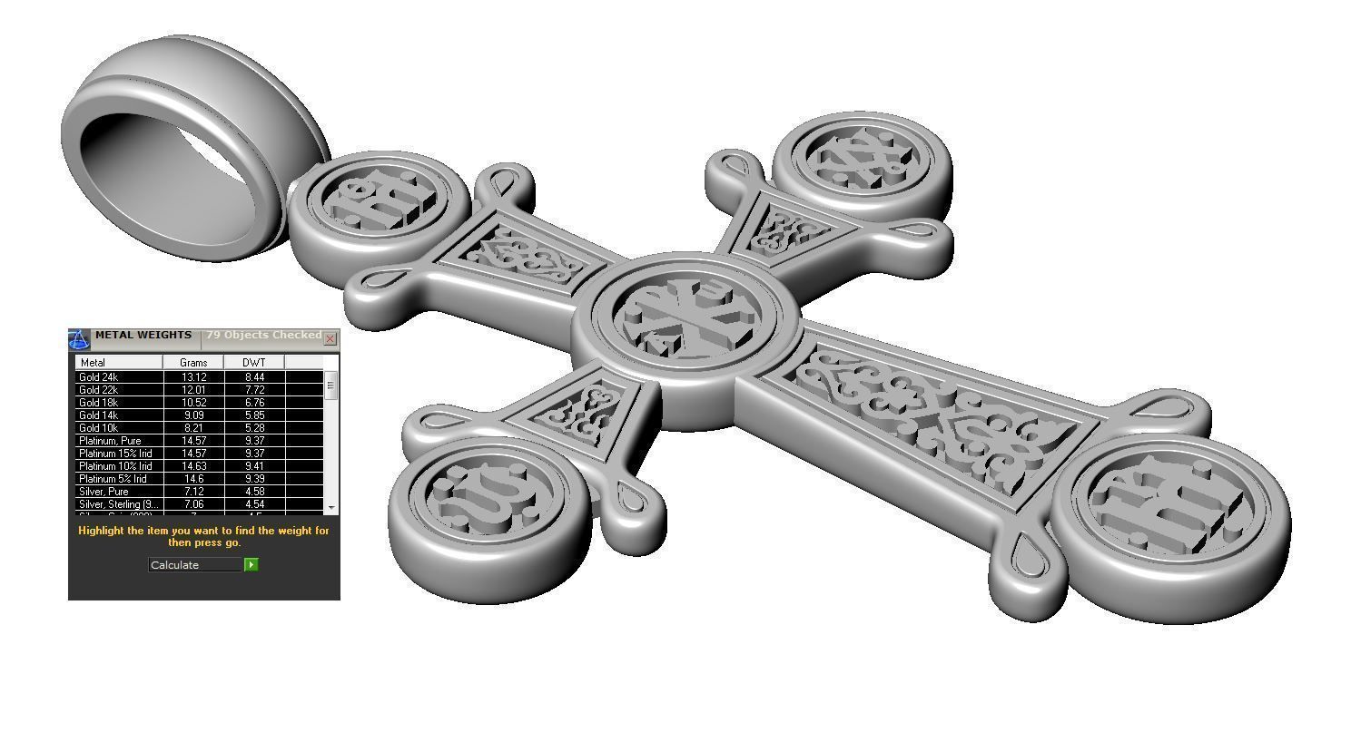 Gold Cross Chrism 3D print model_3