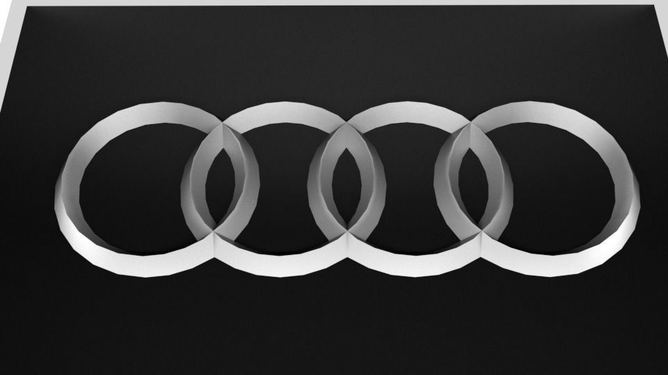 AUDI LOGO Low-poly 3D model_4