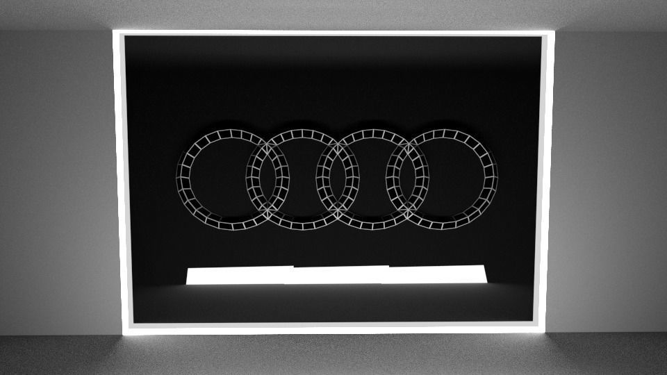 AUDI LOGO Low-poly 3D model_1