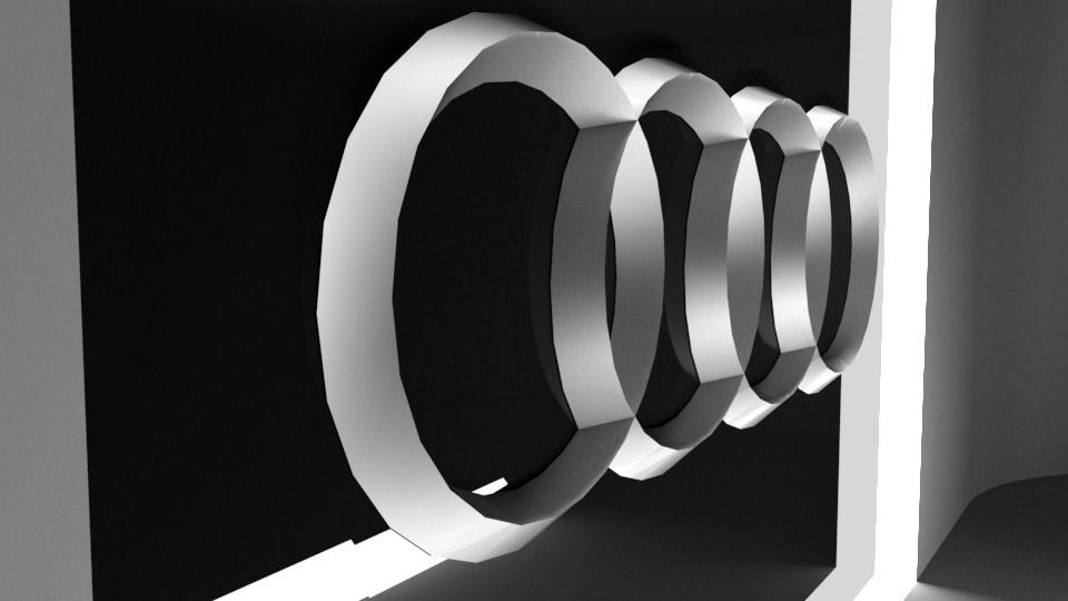 AUDI LOGO Low-poly 3D model_2