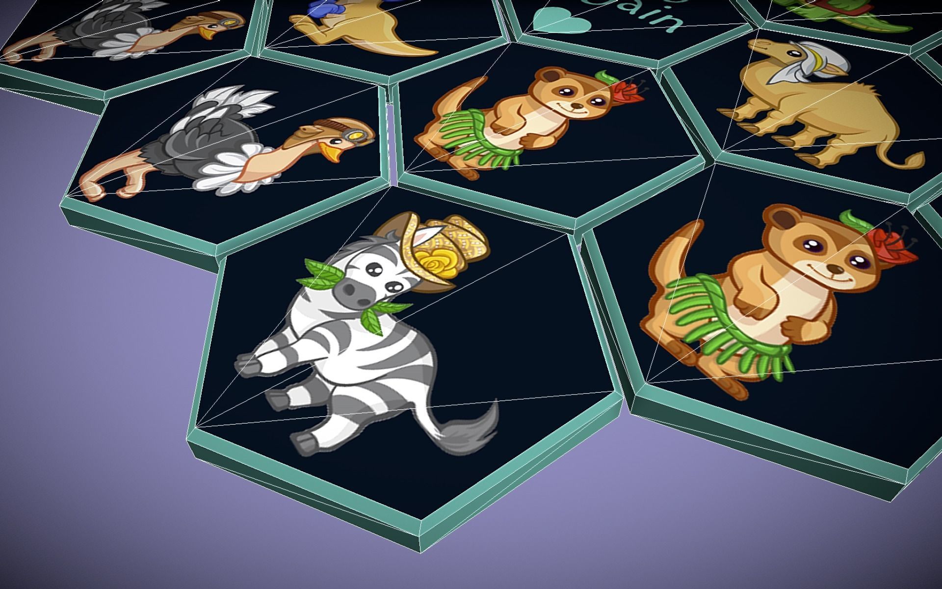 Perfect Hexagon Memory Game for Kids Free low-poly 3D model_2