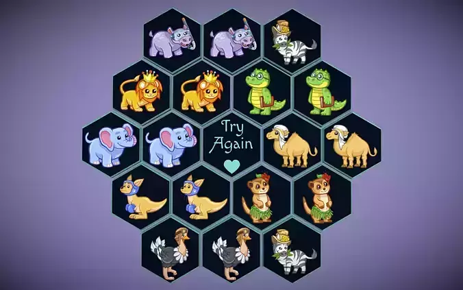 Perfect Hexagon Memory Game for Kids Free low-poly 3D model