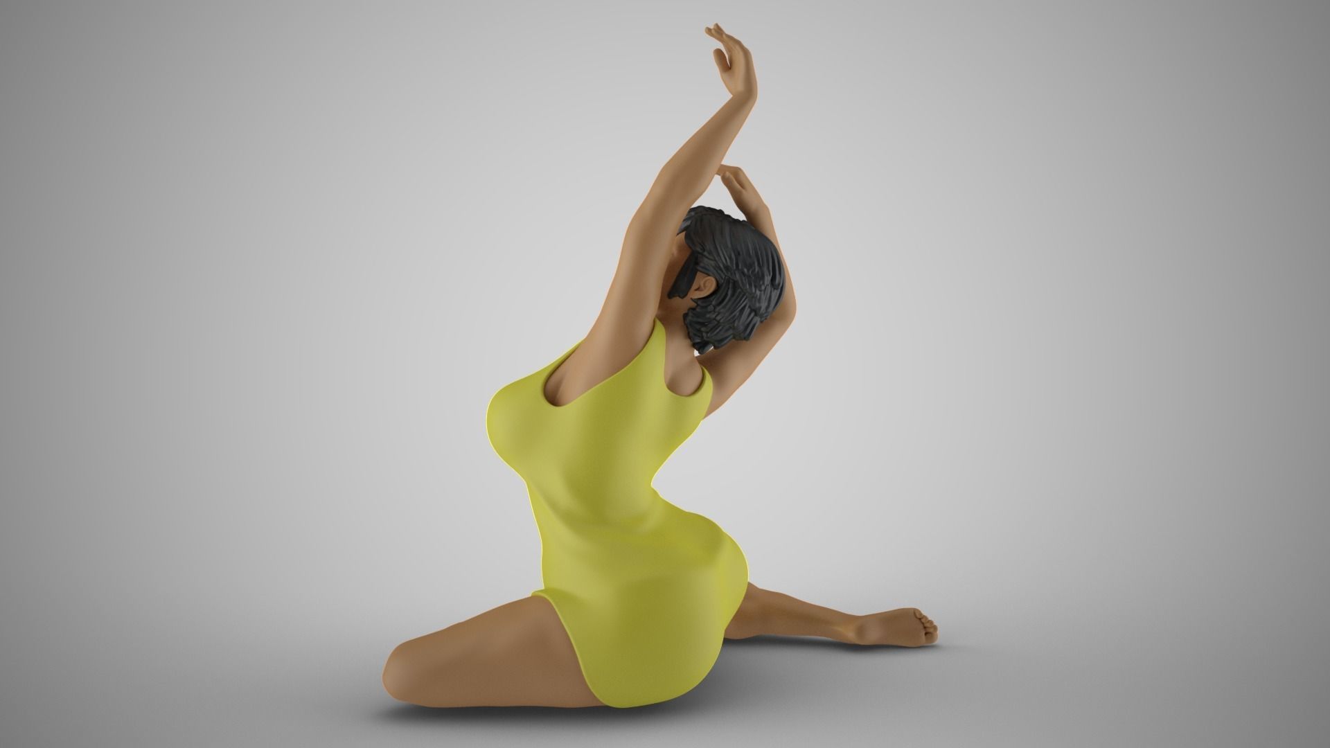 Woman Against the Breeze 3D print model_6