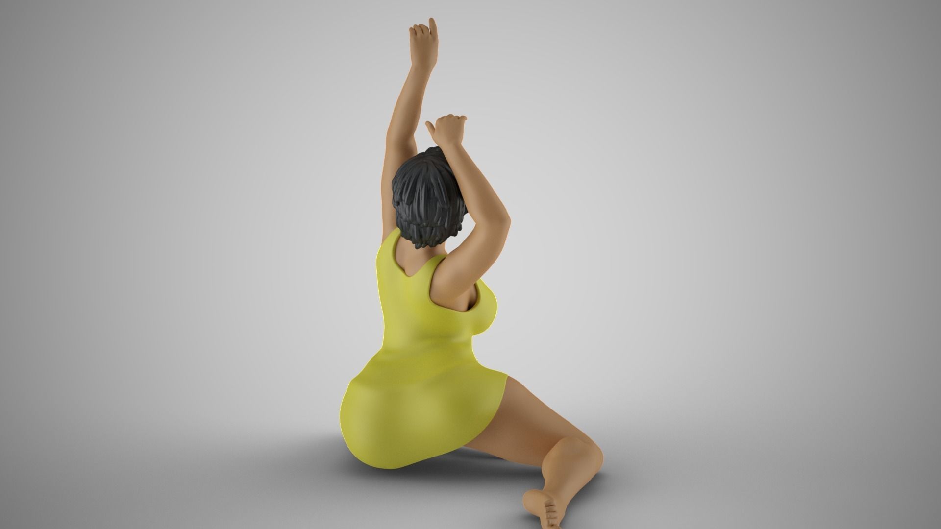 Woman Against the Breeze 3D print model_8