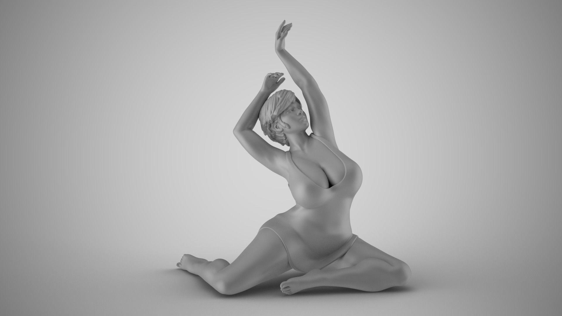 Woman Against the Breeze 3D print model_2