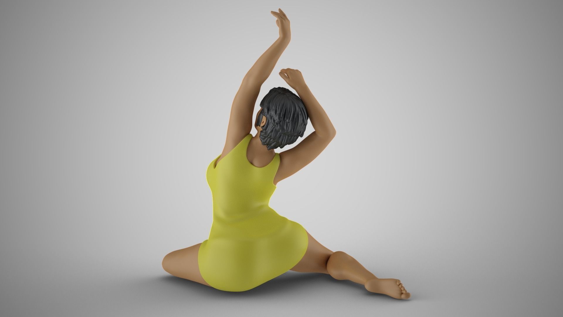 Woman Against the Breeze 3D print model_7
