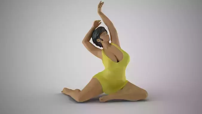 Woman Against the Breeze 3D print model