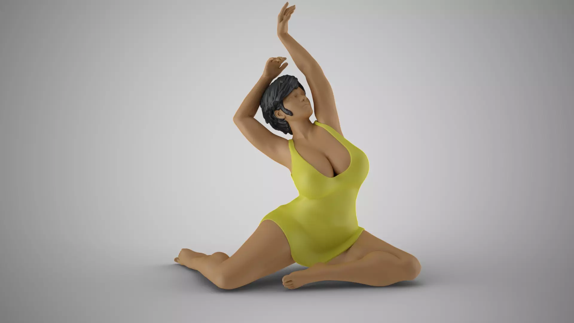 Woman Against the Breeze 3D print model_0