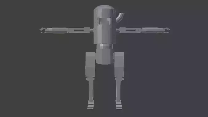 Bipedal Steampunk Mech Mesh and Rig Low-poly 3D model