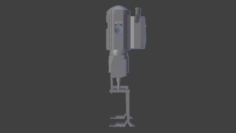 Bipedal Steampunk Mech Mesh and Rig Low-poly 3D model_3