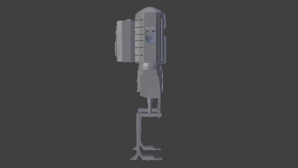 Bipedal Steampunk Mech Mesh and Rig Low-poly 3D model_1