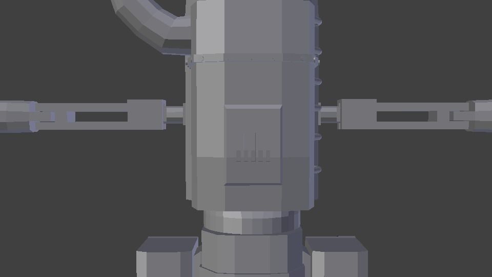 Bipedal Steampunk Mech Mesh and Rig Low-poly 3D model_6