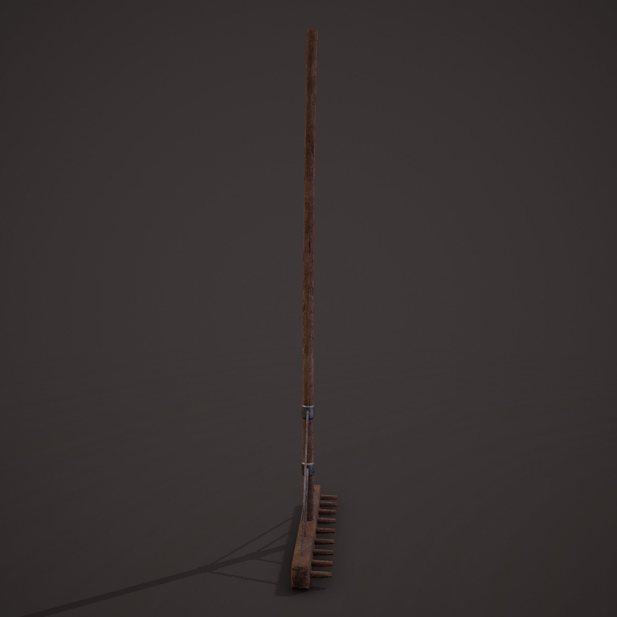 Medieval Style Rake Low-poly 3D model_3