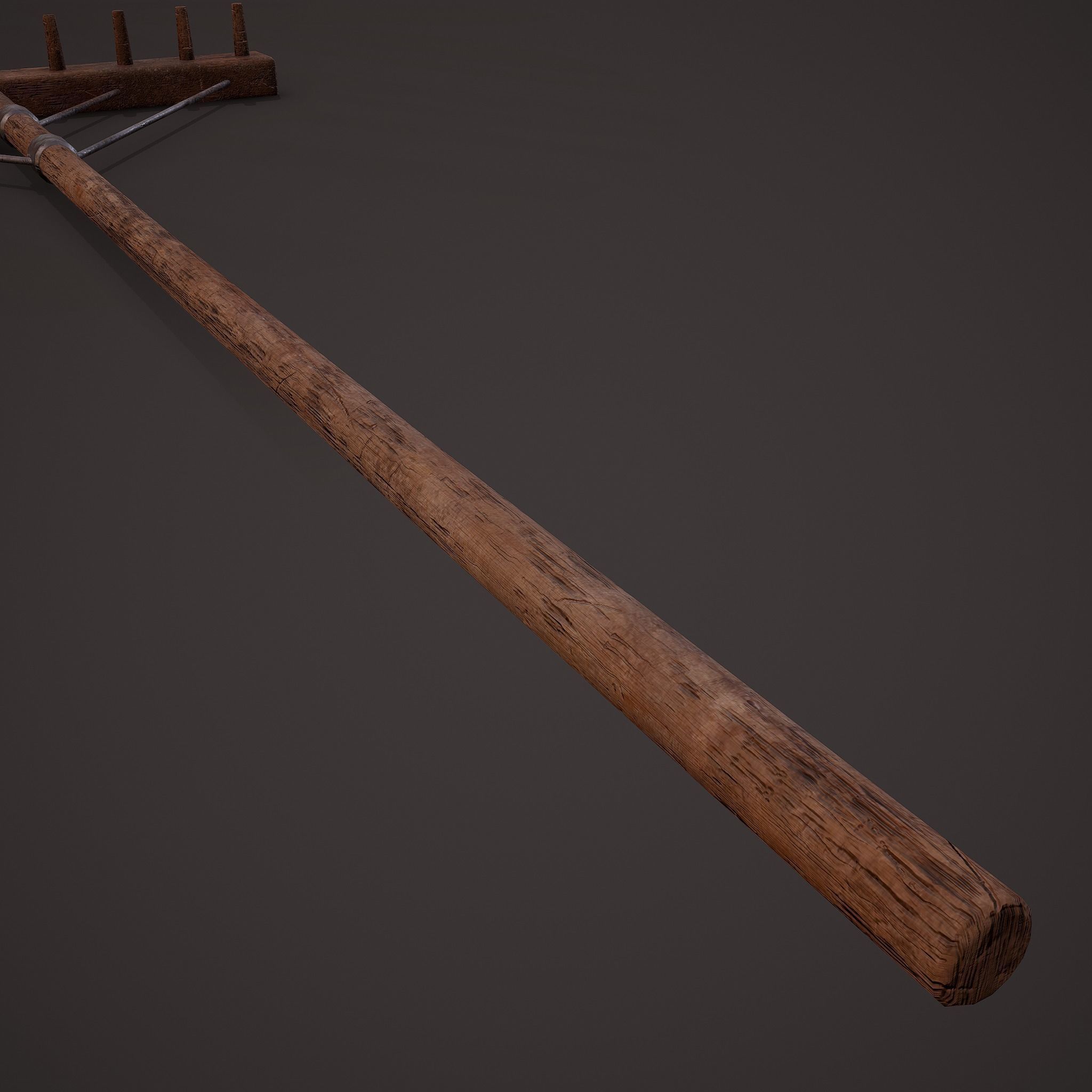 Medieval Style Rake Low-poly 3D model_24
