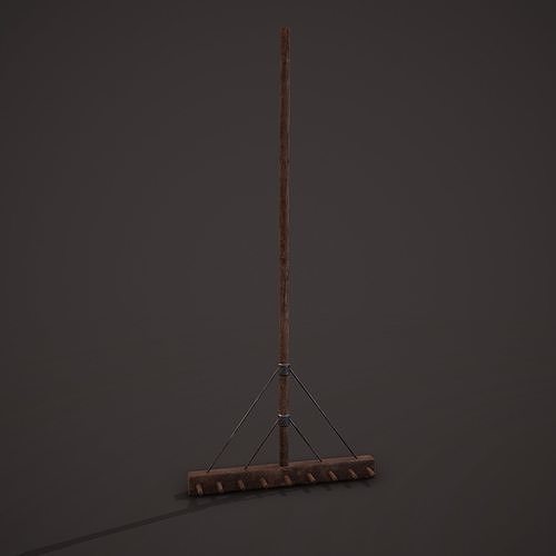 Medieval Style Rake Low-poly 3D model
